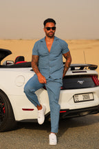 Captain Blue Premium Crinkle Light Weight Tracksuit