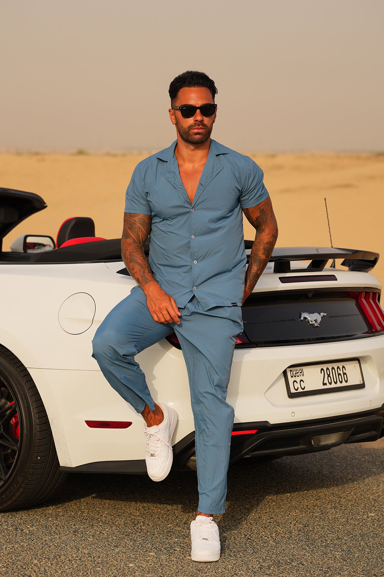 Captain Blue Premium Crinkle Light Weight Tracksuit