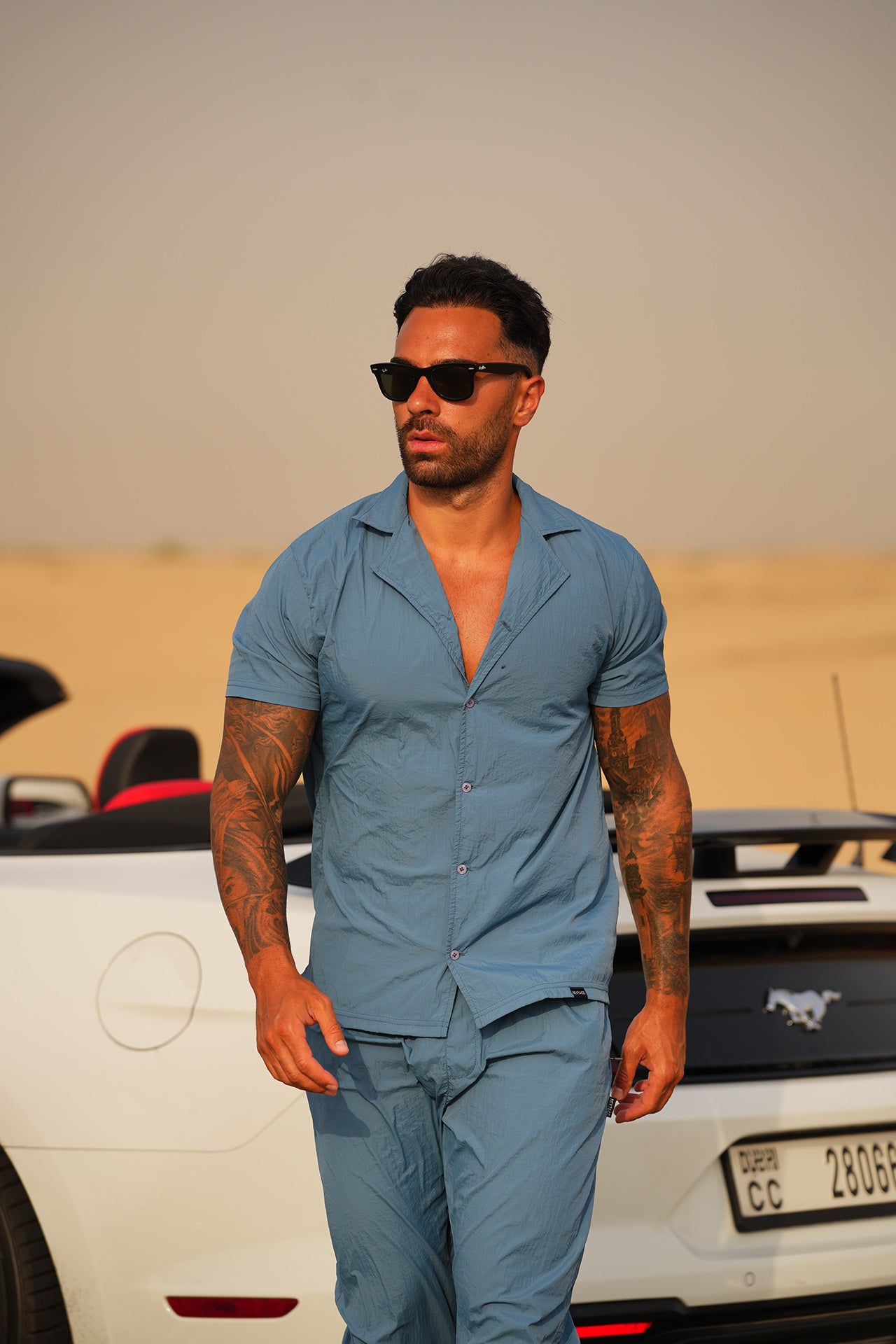 Captain Blue Premium Crinkle Light Weight Tracksuit