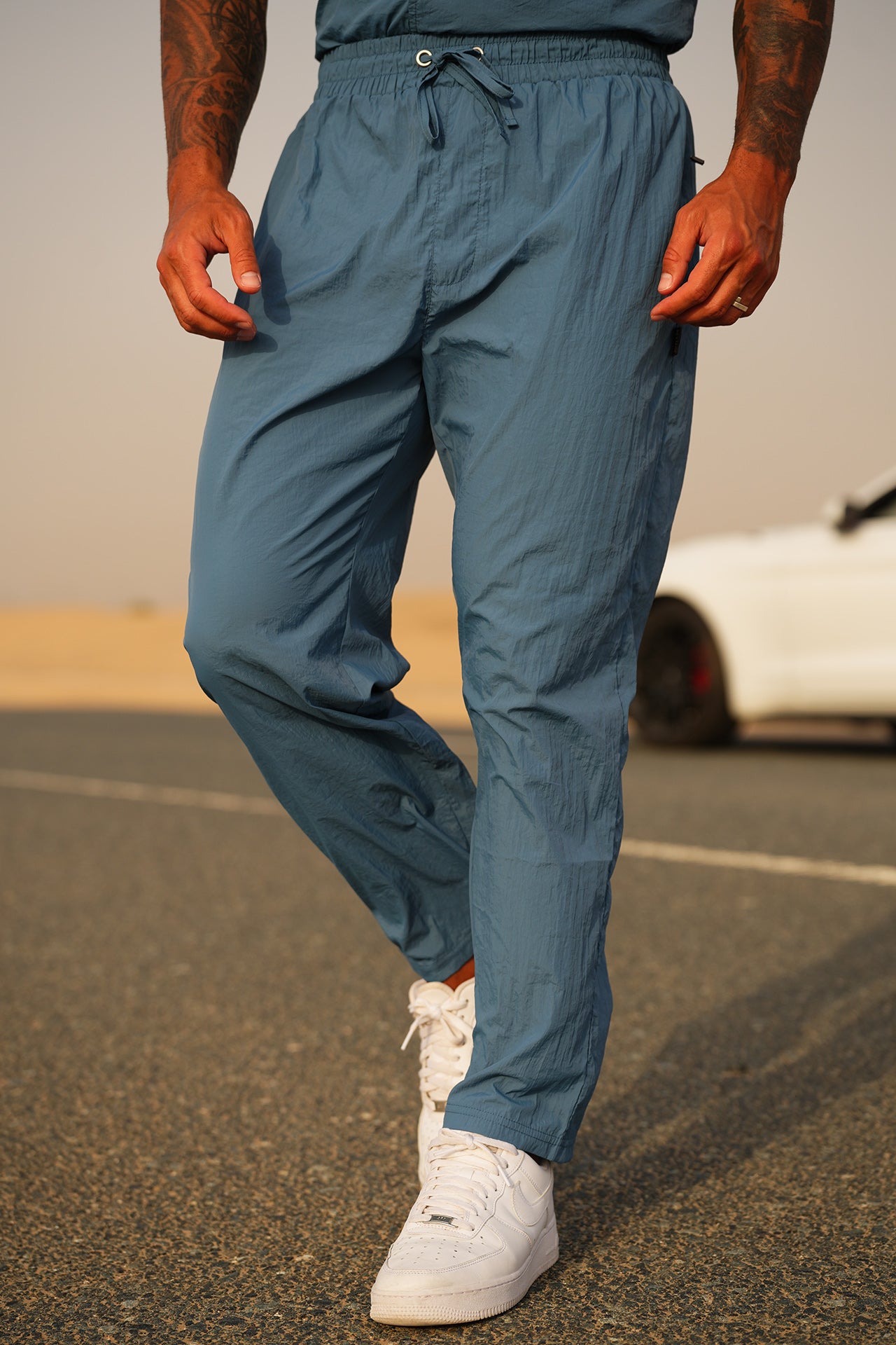 Captain Blue Premium Crinkle Light Weight Tracksuit