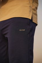 Slogan Embroidered Beige Navy Polo Tracksuit