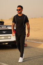Black Piping Zip Detail Premium Tracksuit