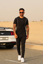 Black Piping Zip Detail Premium Tracksuit