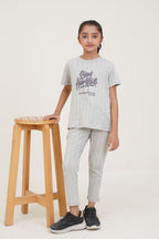 Nextage kids Heather Grey  Graphics Tracksuit