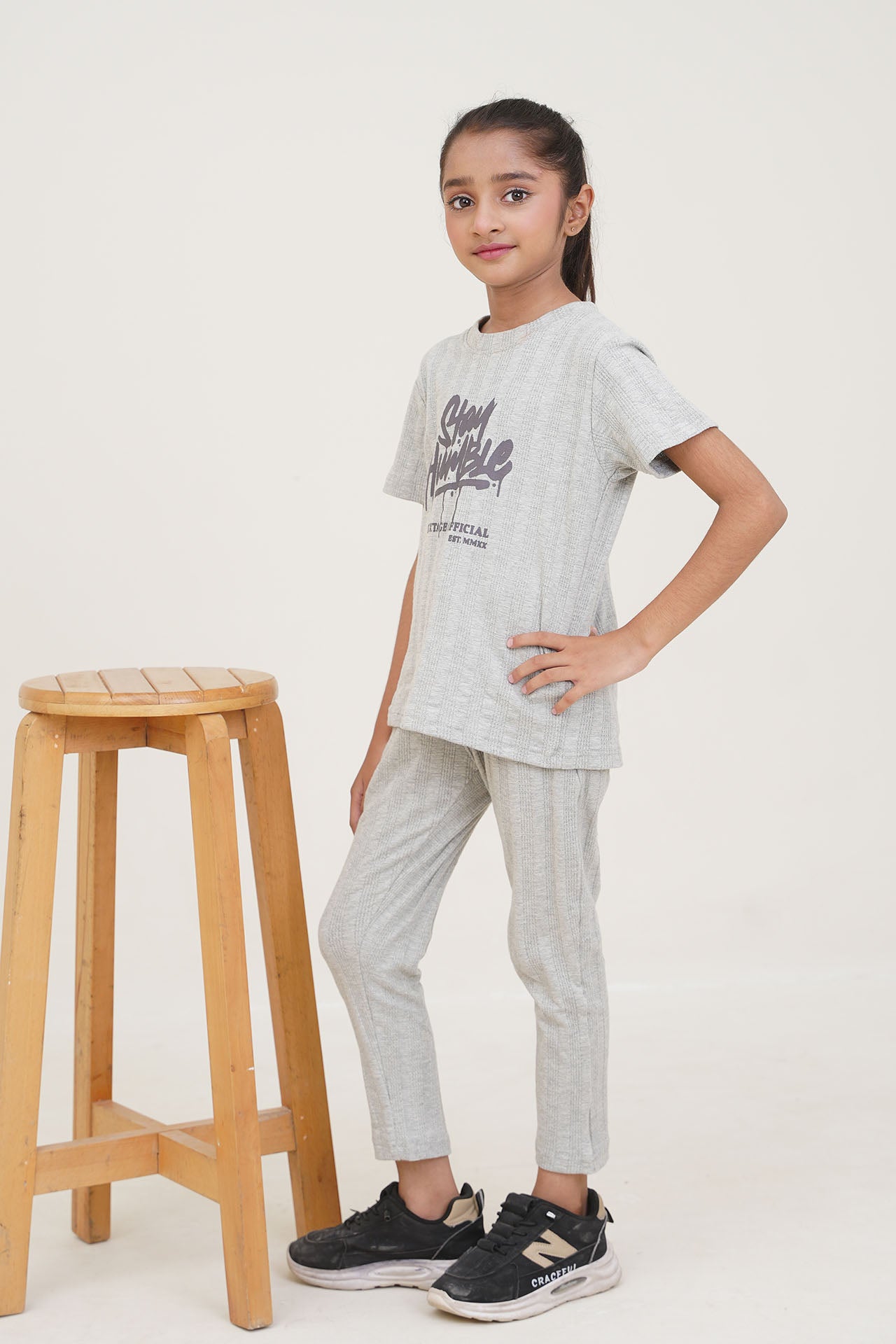 Nextage kids Heather Grey  Graphics Tracksuit