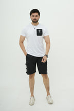 Black White Dri-Fit Cargo Short Set
