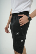 Black White Dri-Fit Cargo Short Set