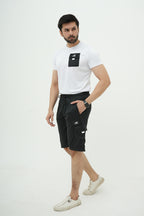 Black White Dri-Fit Cargo Short Set