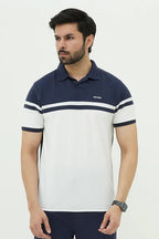 Nextage White Contrast Cotton Polo Shirt