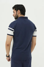 Nextage White Contrast Cotton Polo Shirt