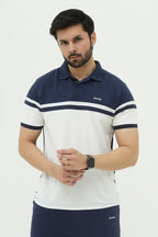 Nextage White Contrast Cotton Polo Shirt