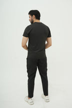 Nextage Black Ultra Stretch Activewear Tracksuit