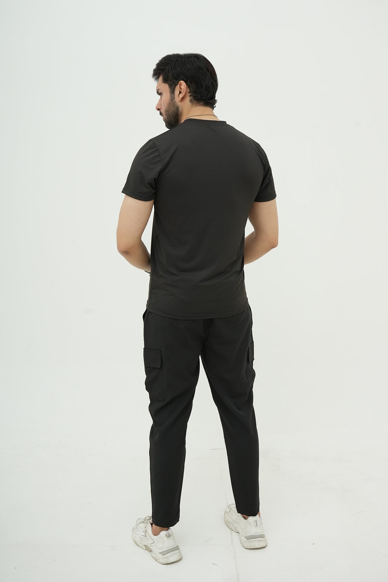 Nextage Black Ultra Stretch Activewear Tracksuit