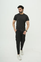 Nextage Black Ultra Stretch Activewear Tracksuit