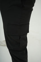 Nextage Black Ultra Stretch Activewear Tracksuit