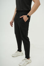 Nextage Black Ultra Stretch Activewear Tracksuit