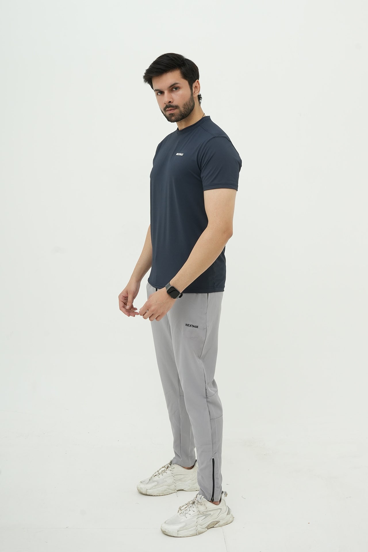 Nextage Grey Blue Ultra Stretch Spandex Tracksuit