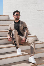 Nextage Sand Zip Through Polo Tracksuit