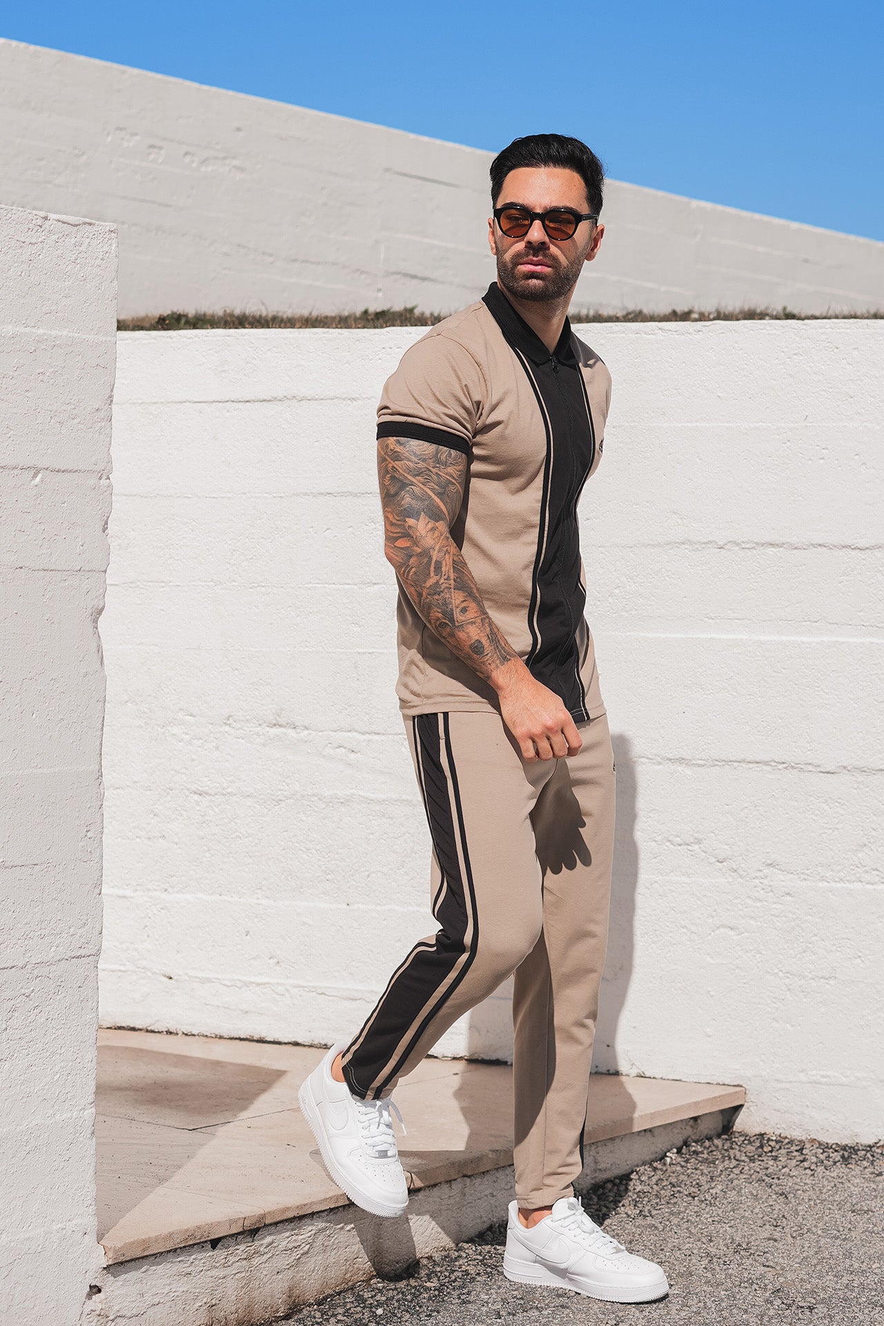 Nextage Sand Zip Through Polo Tracksuit