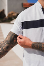 Nextage White Button Detail Polo Shirt