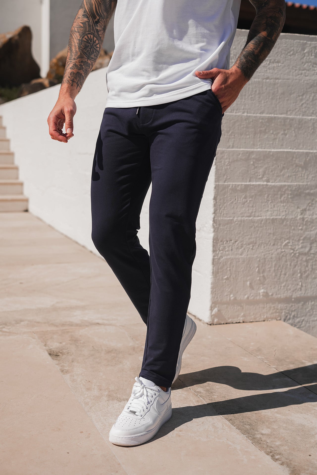 Nextage White Polo & Pant Trouser Tracksuit