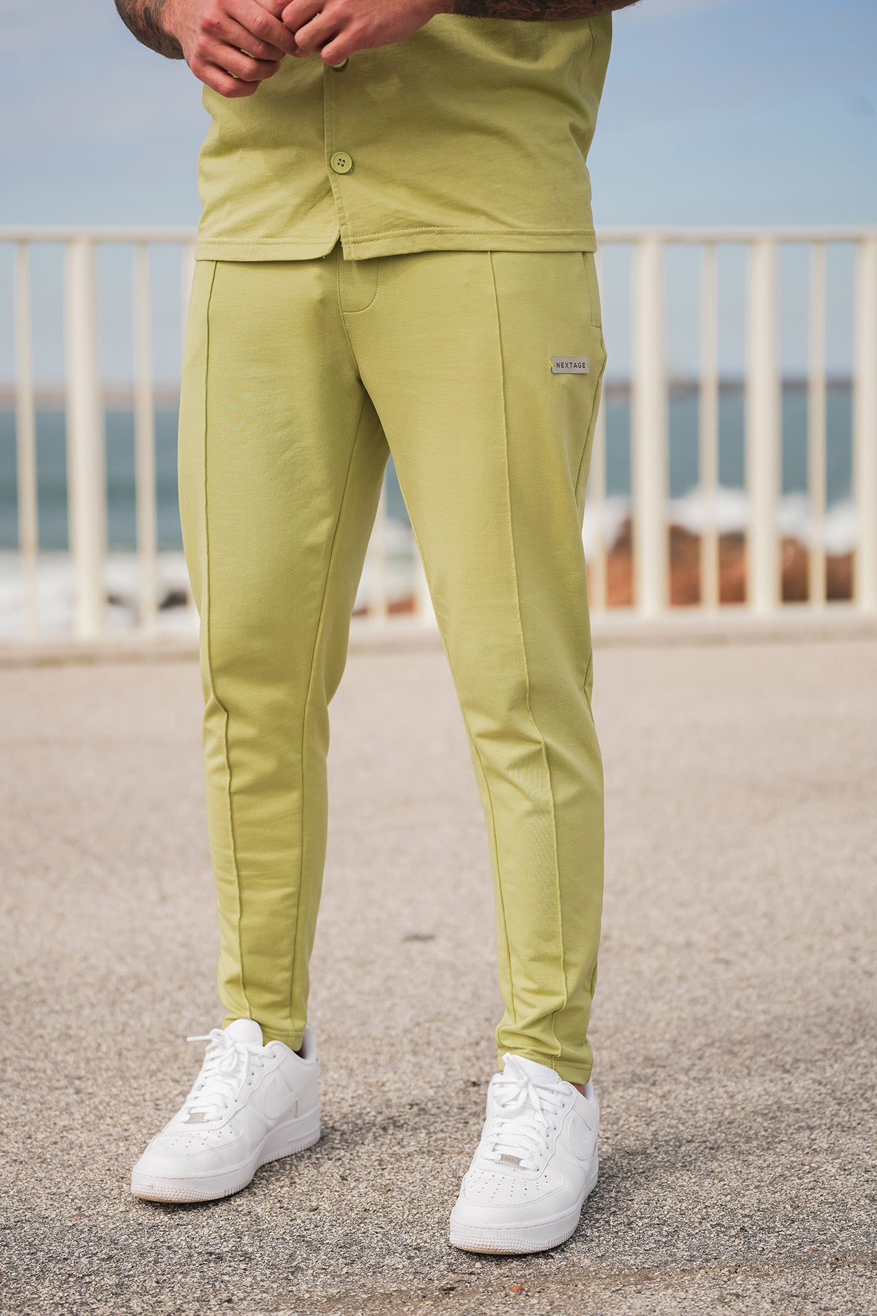Fern Green Seem Detail Trouser