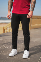 Nextage Maroon Polo Contras Black Pant Tracksuit