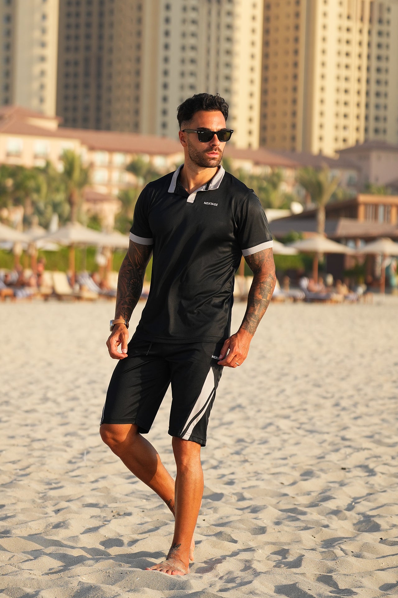 Black Grey Dri-Fit Short Set