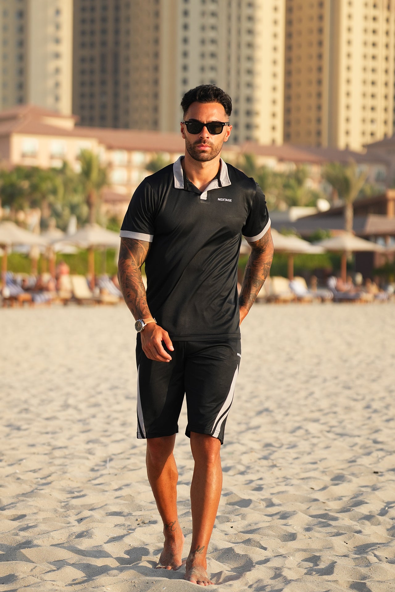 Black Grey Dri-Fit Short Set