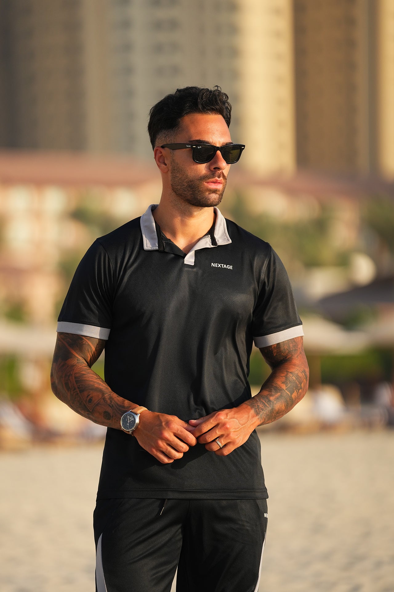 Black Grey Dri-Fit Short Set