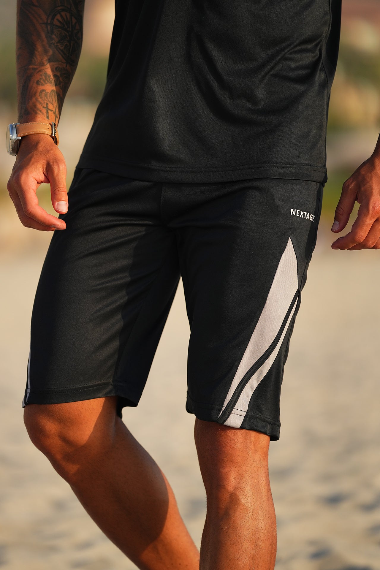 Black Grey Dri-Fit Short Set