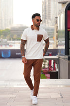 Premium OffWhite Slub Contrast Tracksuit