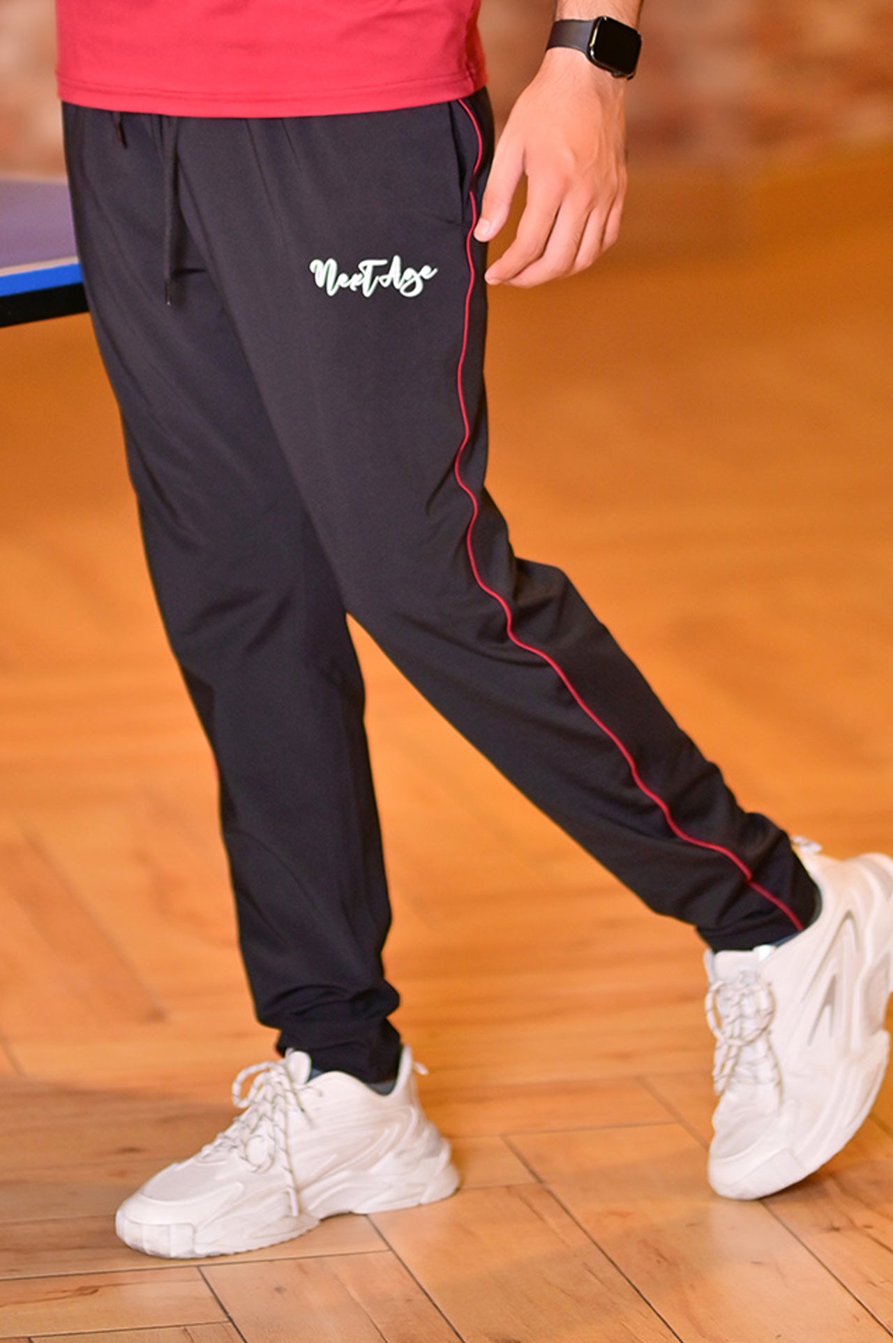 Black Maroon Piping Hydro Trouser