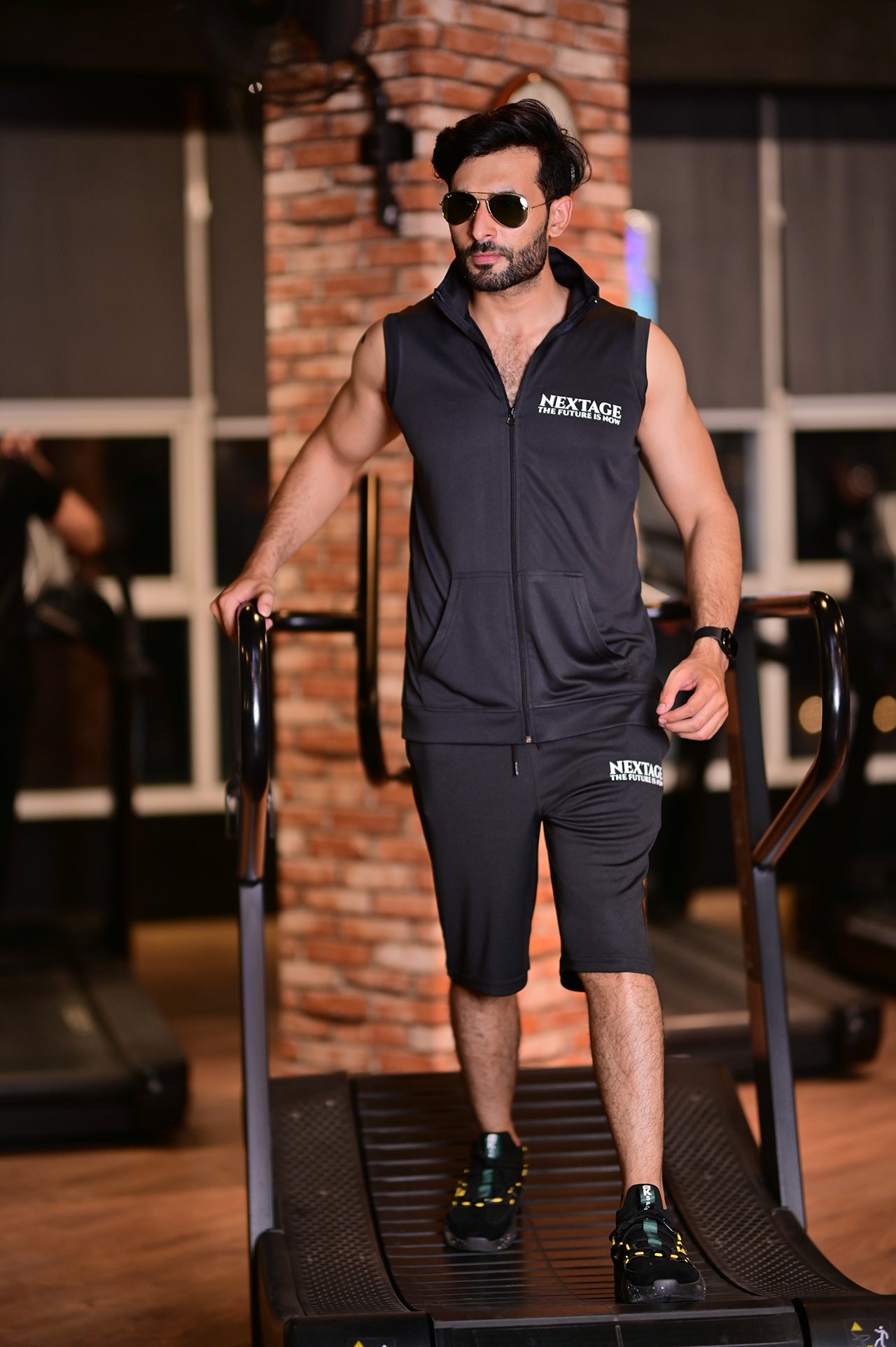 Black Slogan Dri-Fit Short Set