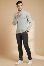 Nextage Sage Green Ribbed High Neck Shirt