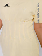 Waffle Cream Seam Detail Long Shirt