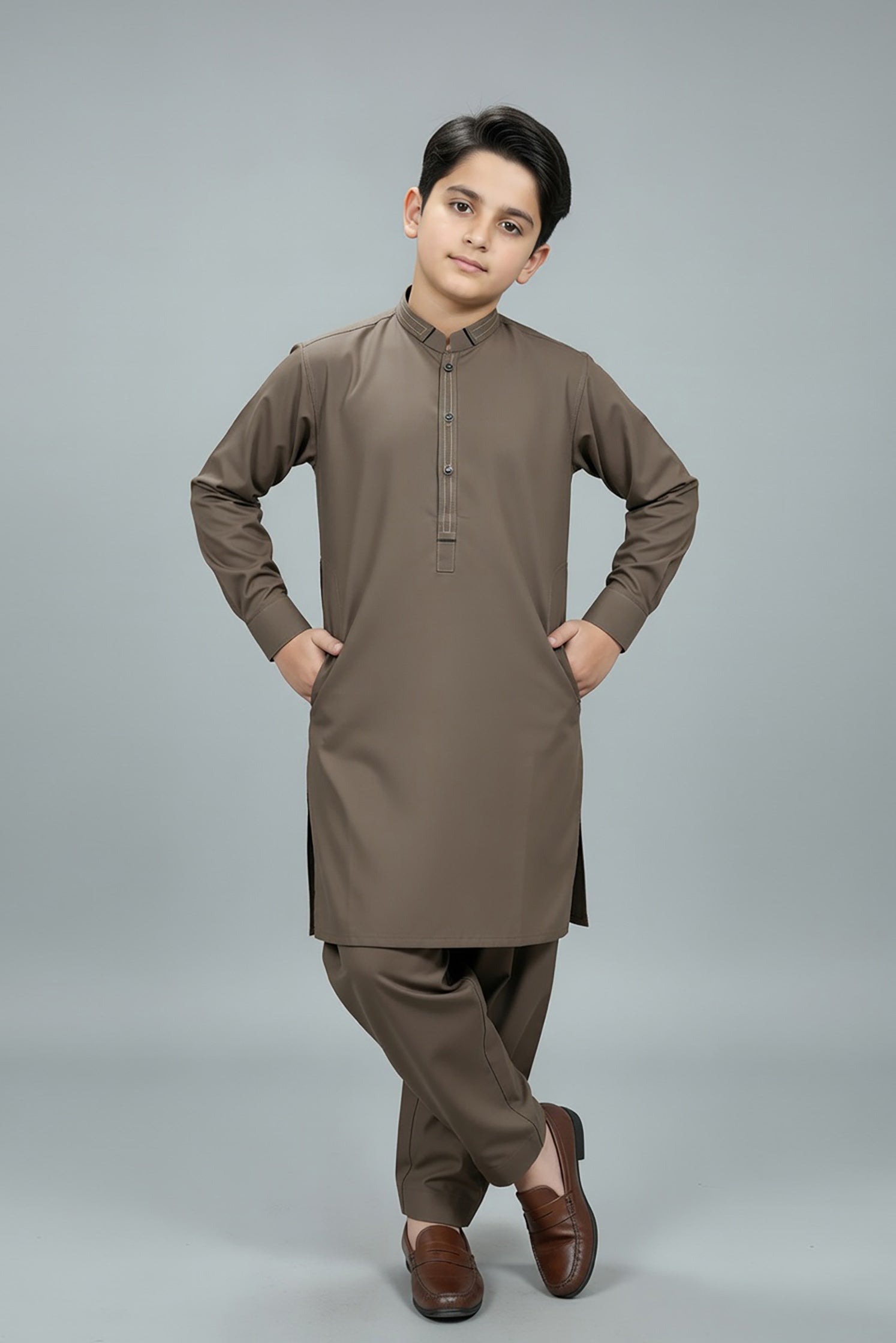 Nextage Kids Brown Kurta Shalwar Set