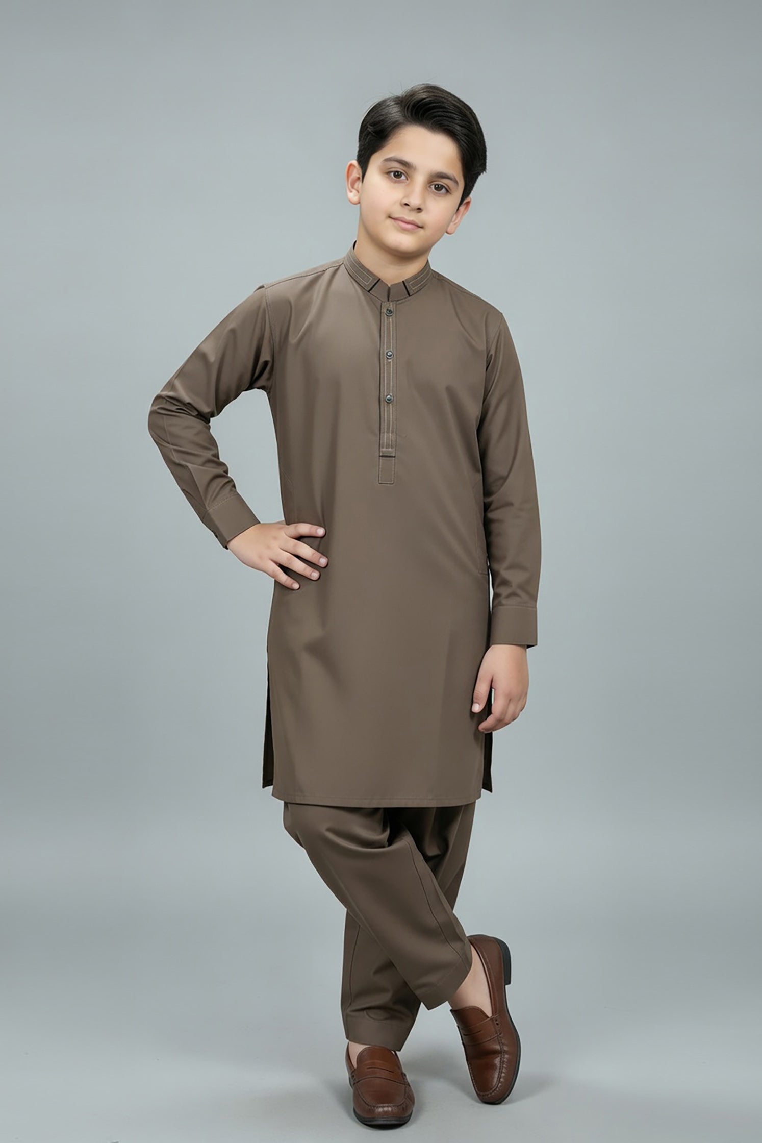 Nextage Kids Brown Kurta Shalwar Set