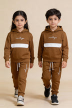 Nextage Brown Embroidered Tracksuit