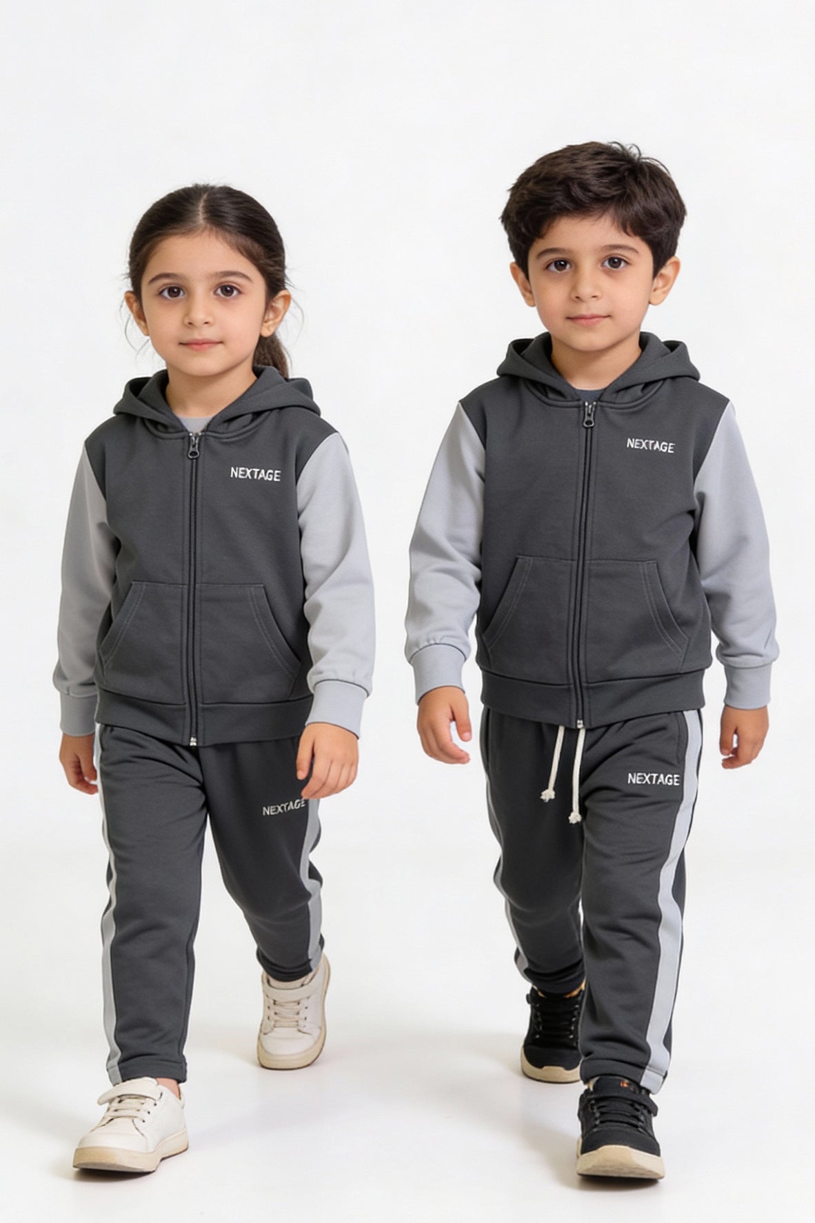 Charcoal Grey Zipper Tracksuit