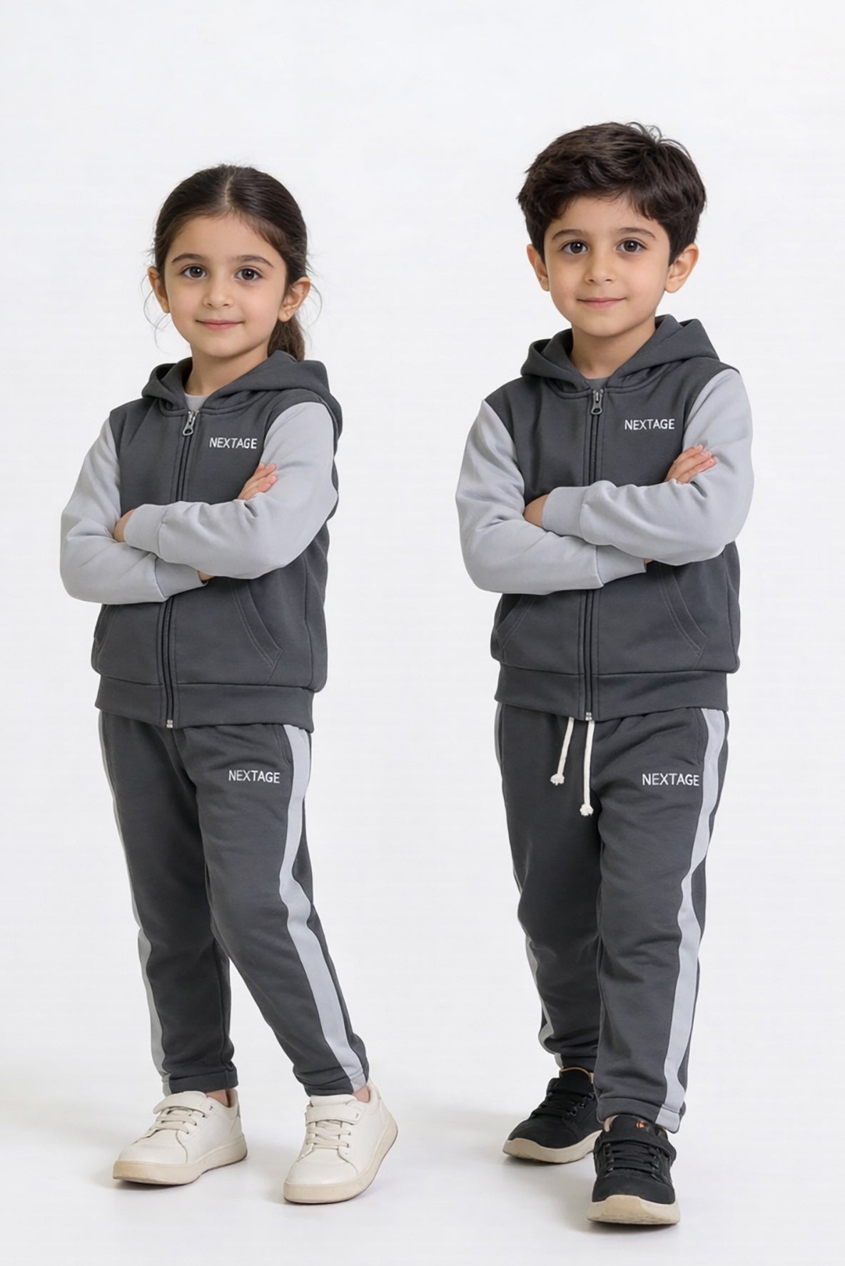 Charcoal Grey Zipper Tracksuit