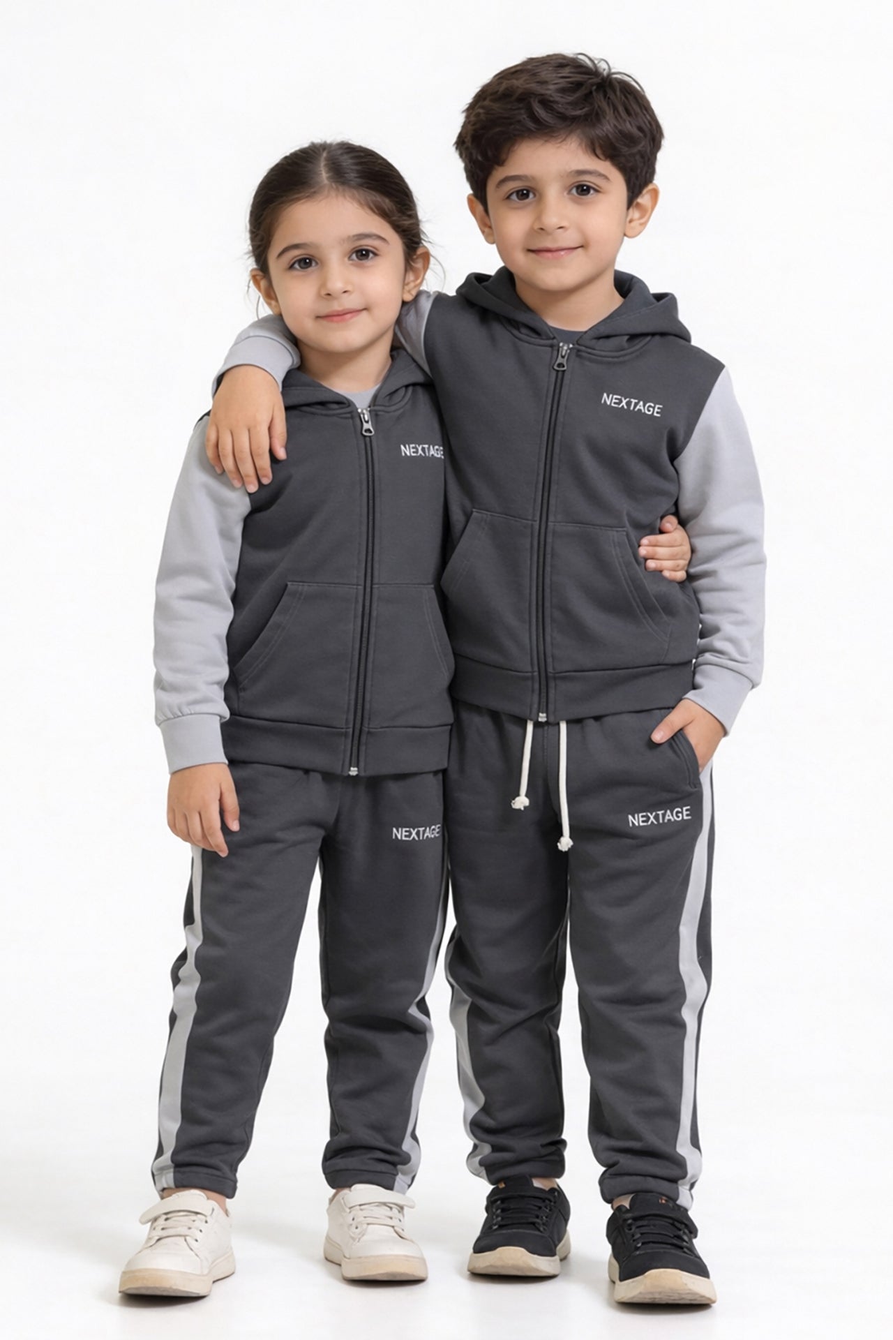 Charcoal Grey Zipper Tracksuit