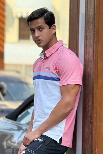 Nextage Pink Dyed Polo Shirt