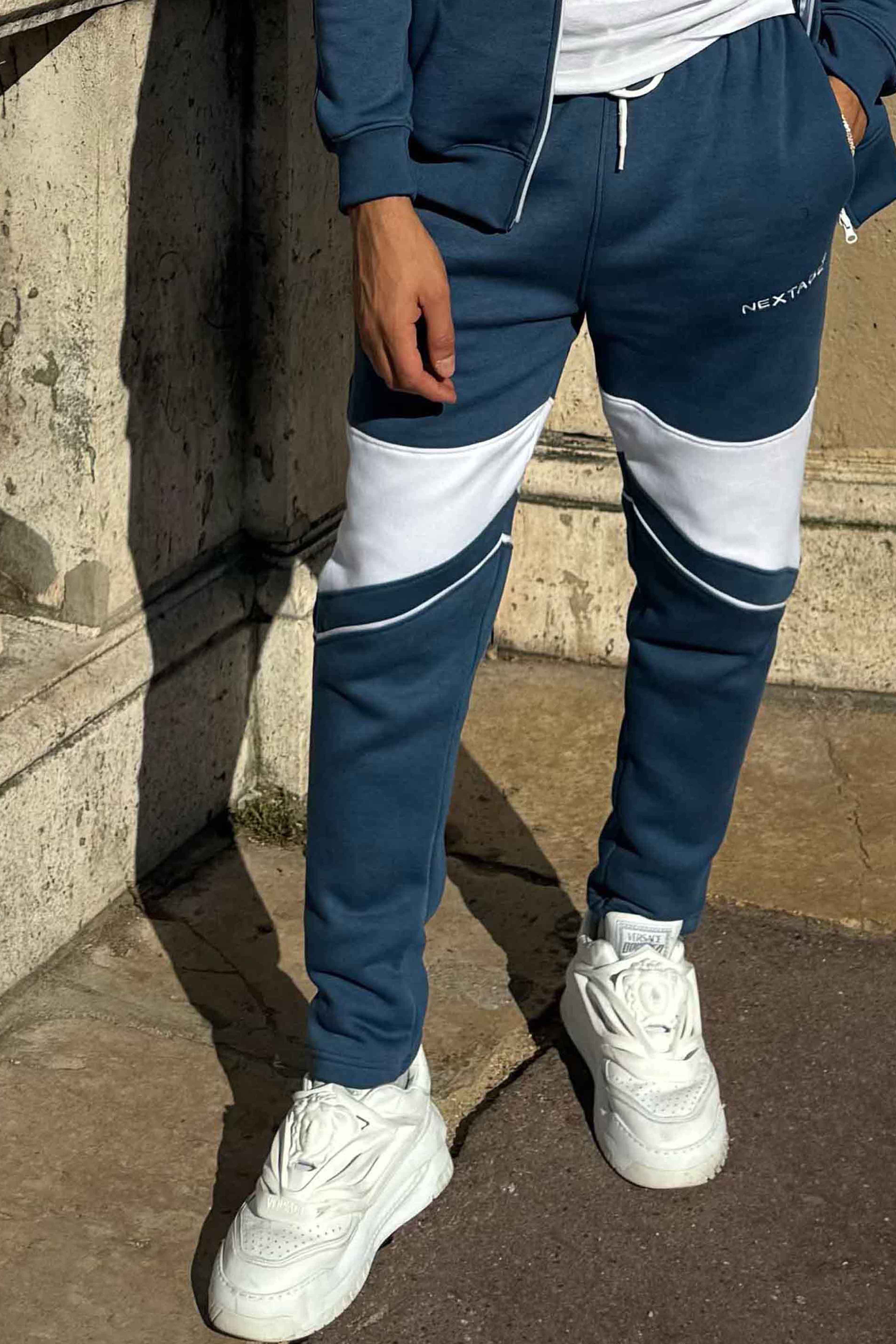 Blue piping Cotton Trouser