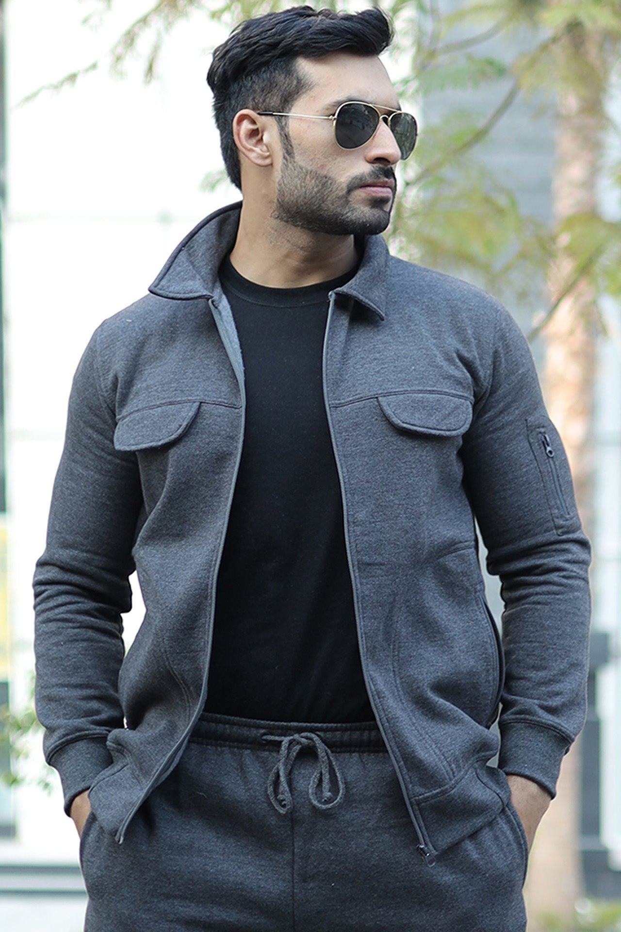 Charcoal Cargo Sweatshirt