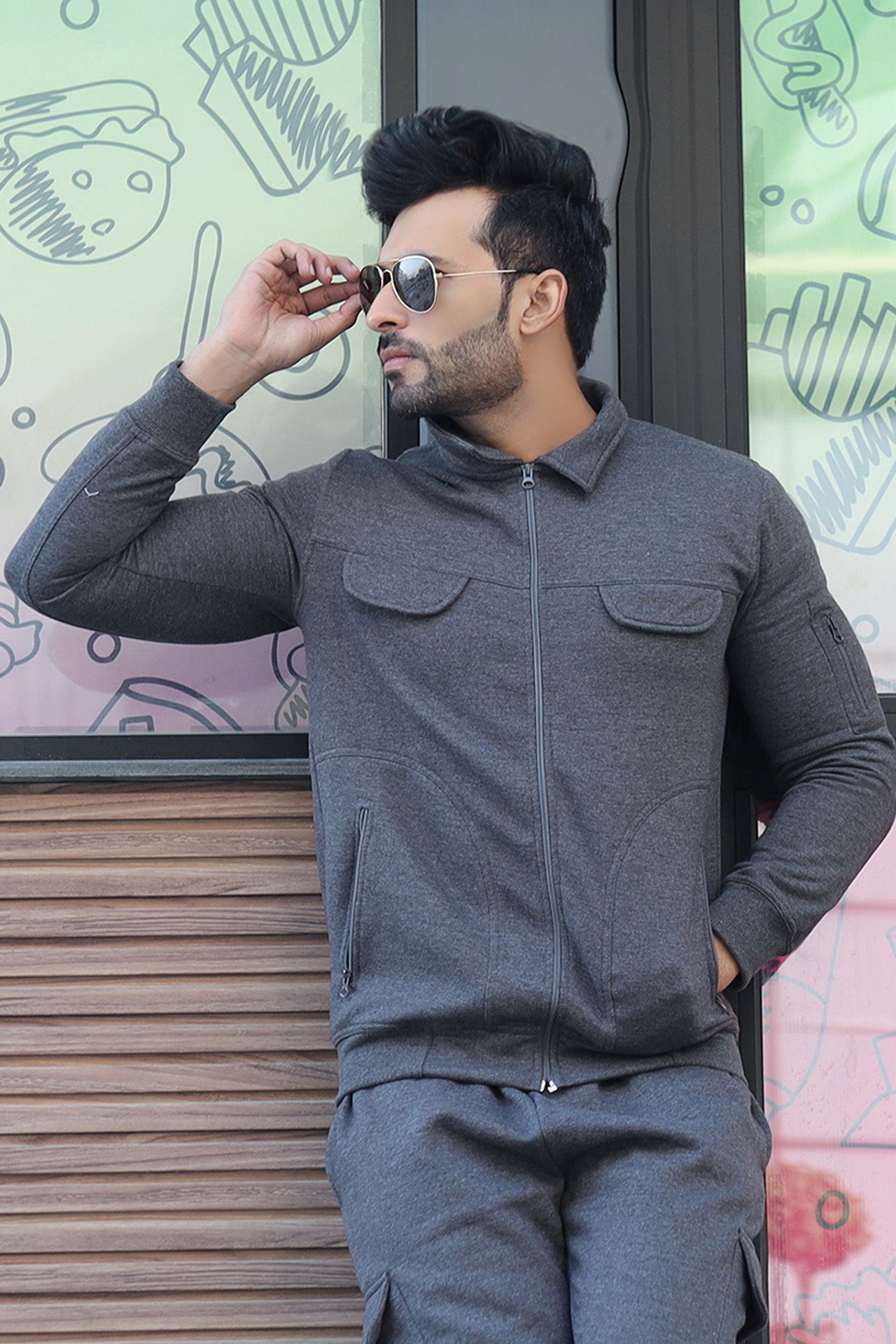 Charcoal Cargo Sweatshirt