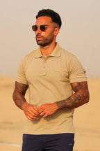 Nextage Cotton Beige Polo Shirt