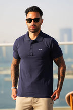 Nextage Cotton Navy Polo Shirt