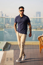 Navy Contrast Polo Tracksuit