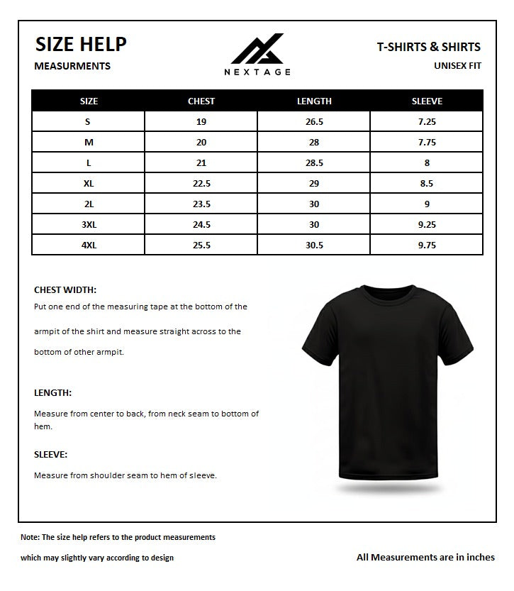 Size chart for Nextage Sand Textured Polo – Signature Edition